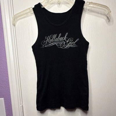 Gwen Stefani 2004 Concert Tour Merchandise Black Ribbed Tank Hollaback Girl Sz S