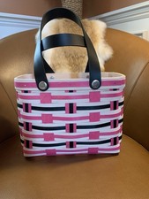 Longaberger Everyday Tote Basket With Protector And Tag Blush Weave 2026
