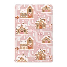 Gingerbread House Pink Fitted Crib Sheet Stretchy Mattress Cover Fits 52x28 In