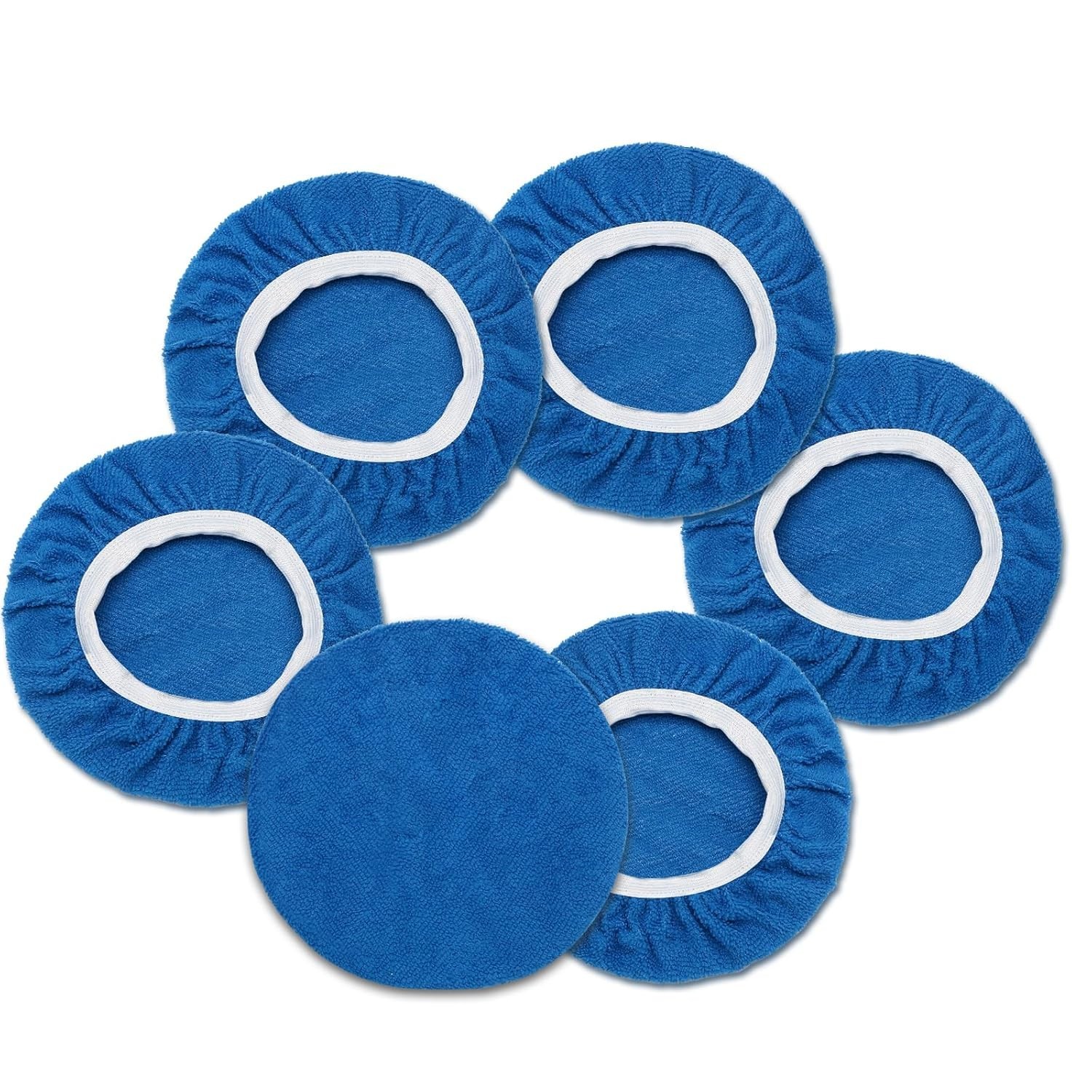 6 PCS Car Buffing Pads for 9-10 Inch Orbital Polisher, Lamb 