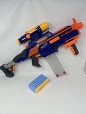 NERF Gun RAPIDSTRIKE CS-18 Motorized Blaster Scope Front Grip Clip and 30 Darts