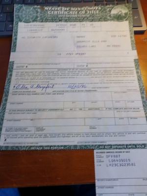 1973   -   DODGE  2 DR  HTP- HISTORICAL DOCUMENT- TITLE