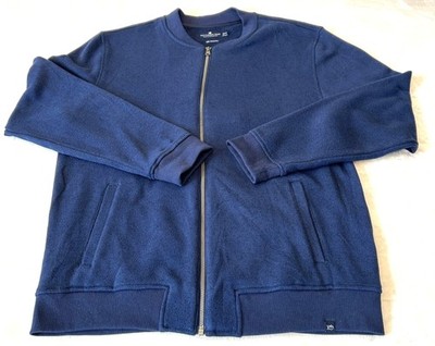 Southern Tide Men's Samson Peak Bomber Jacket Fleece XXL Blue Full Zip Preppy