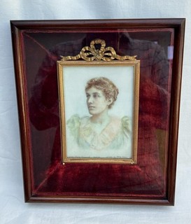 Outstanding Antique Portrait Miniature Painting of Helen Mary Haywood.