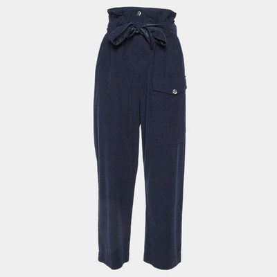 Giorgio Armani Midnight Blue Cordhose mit Gürtel S