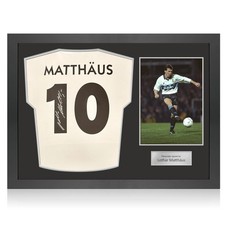 Lothar Matth&auml;us Signed Inter Milan 1990 Away Football Shirt. Icon Frame