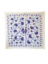 TABLE TOP - WALL HANGING - UZBEK SUZANI  35" x  38" - SILK EMBROIDERY ON COTTON