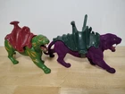 Vintage 1981 MOTU Battle Cat & Panthor Saddles Not Perfect Original See Photos