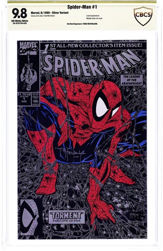 Spider-Man #1 McFarlane Silver Variant CBCS 9.8 Verified Sig McFarlane 1990