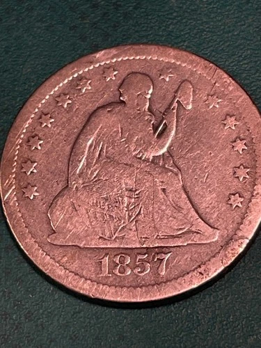1857 O Seated Liberty quarter semi key date GOOD low shipping