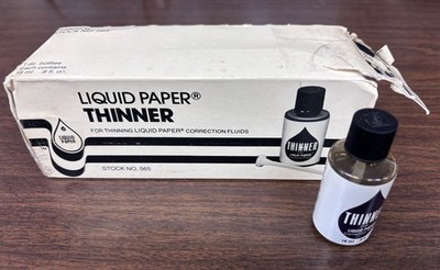 Vintage LIQUID PAPER THINNER 12ct FULL Case New Unused No. 565