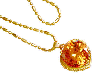 CITRIN HALKETTE   18K GOLD PLATET   SWAROVSKI EL.KRISTALL  WASSERFEST
