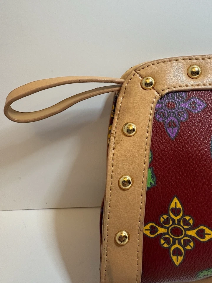 SHARIF ORIGINAL 1827 Clutch Pebble Leather *RARE* Geometric Art Designer Purse - Image 4 of 4