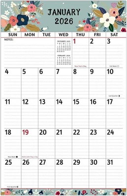 BOWCUK 2026 Wall Calendar - Large Print 2026, 12 Monthly Calendar, Jan....