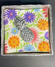 Mariposa Bamboo Box W/Pineapple Weight Aluminum