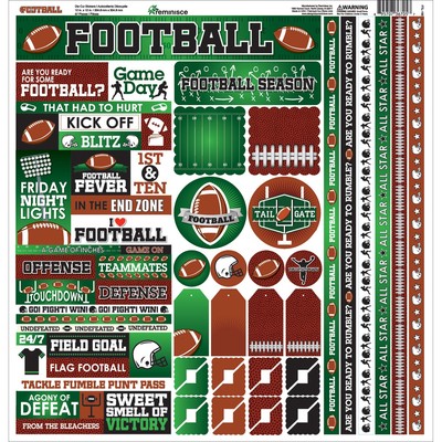 Reminisce Vielzahl Cardstock Aufkleber 12''x12'' - Fußball - FTL100