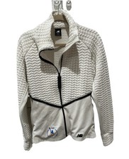 New Balance  NYC Marathon NB quilted knit jacket large cream ivory thumb holes