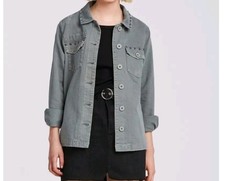 All Saints Denim Shirt Jacket In Gray Size XS