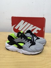 Nike Huarache Run GS 654275 015 Grey/Black Green Sz Youth 7Y Womens 8.5