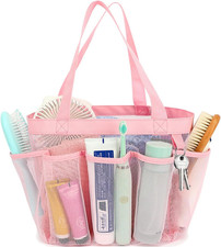Mesh Shower Caddy Portable for College Dorm Room Essentials, 8-Pocket Large Show
