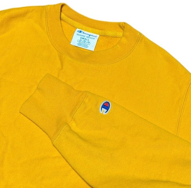 Champion Reverse Weave 90s Mustard Yellow Crewneck Warmup Men 
