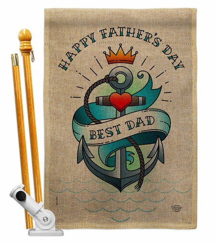 Mejor Día del Padre Arpillera Jardín Bandera Familia Padre Pequeño Regalo Patio Casa Estandarte - Imagen 6 de 19