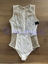 NWT Calvin Klein CK BLACK Spring Rose Bodysuit 5906 Ivory Large