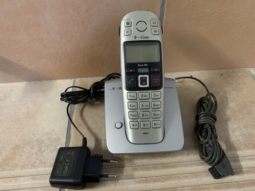 T-Com Sinus 200 Mobilteil + Ladestation + Netzteil + Telefonkabel + Gürtelclips