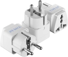 Ceptics Germany France Travel Power Adapter, European Plug - Type E/F Outlet