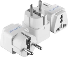 Ceptics Germany France Travel Power Adapter, European Plug - Type E/F Outlet