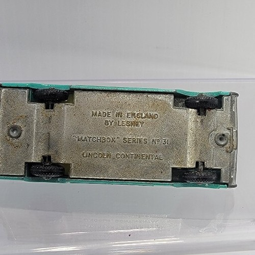 Lesney Matchbox Lincoln Continental No.31 Blue Made in England - Picture 6 of 6