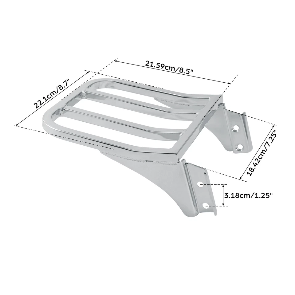 Detachable Rear Backrest Luggage Rack For Harley Heritage Softail Dyna Fatboy US - Image 2 of 4