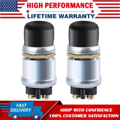 2PCS 12 Volt DC Waterproof Start Momentary Push-Button Starter Switch Universal
