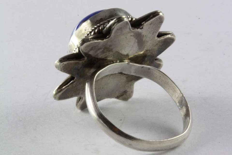 Design Grande Lapislazzuli Anello Donna Anello IN Argento 925 Vero Argento / 108 - Immagine 4 di 4