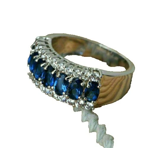 Silver Plated Sapphire Stone Jewelry for Men