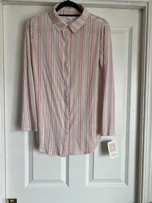 New Lularoe Extra Small XS Thin Stripe Valentina Button Down Blouse