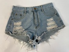 Shein Women's Blue Jean Shorts Distressed Size S