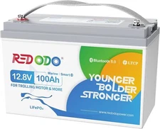 Redodo 12V 100Ah Lithium Battery Bluetooth & Low Temp Cut-off - Excellent