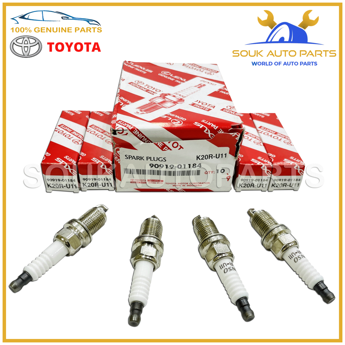90919-01184 Genuine Toyota SPARK PLUG SET of 4 KLUGER 90919-01184 Genuine Toyota SPARK PLUG SET of 4 KLUGER