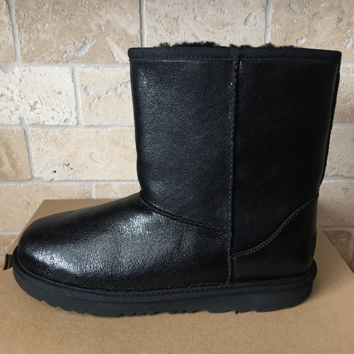 Shiny black uggs best sale