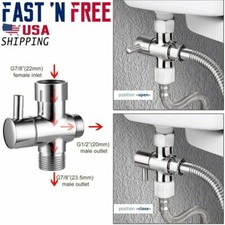 Brass Chrome T-adapter 3 Way Valve For Toilet Bidet Shower Head Diverter 7/8"