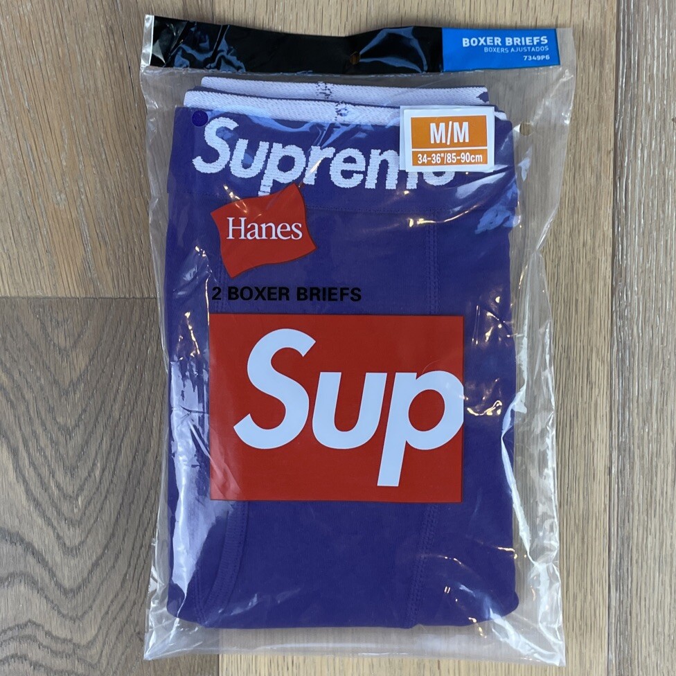 Supreme Boxer Briefs 2 Pack Size M Purple Logo Hanes Supreme Boxer Briefs 2 Pack Size M Purple Logo Hanes