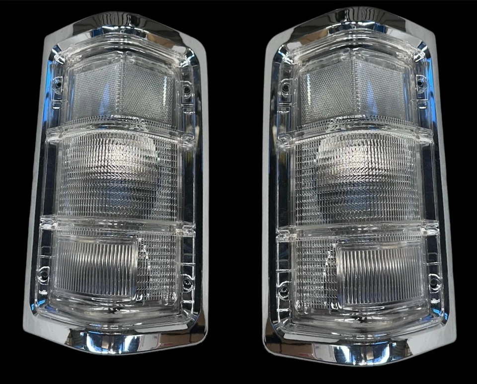 81-93 DODGE TRUCK RAM CARGA TRANSPARENTE luces traseras con cromo ancho moldura par NUEVO Foto 2 de 3