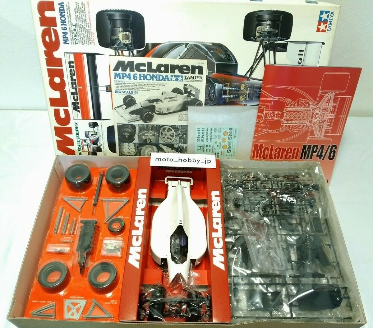 w/Detail Book TAMIYA 1/12 McLaren Honda MP4/6 Model Kit w/Detail Book TAMIYA 1/12 McLaren Honda MP4/6 Model Kit