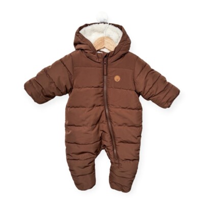 H&M Brown Newborn Padded Snowsuit UK