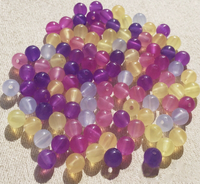 100x Colour Changing Beads UV Magic 8mm Round Resin Beads