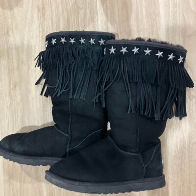 UGG Jimmy Choo Suede Boots Star Studs color Black size US 5 