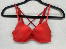 Aerie Bra Size 34B Red Sunnie Push Up Underwire Crossback Strappy Lace Romantic