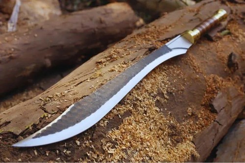 Handmade Damascus Steel Gladiator Sword/Gladius /Roman Sword With Leather Sheath - Picture 5 of 6