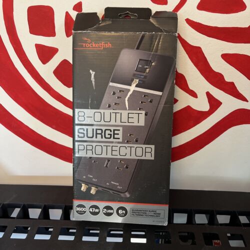 Rocketfish 8-Outlet Surge Protector. USB/Coax/Network. RF-HTS2815